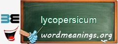 WordMeaning blackboard for lycopersicum